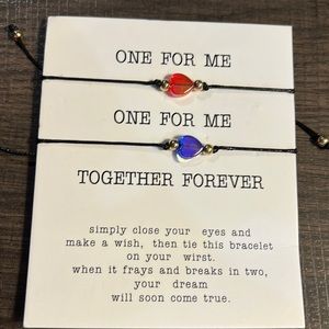 2 piece Heart Black Bracelets